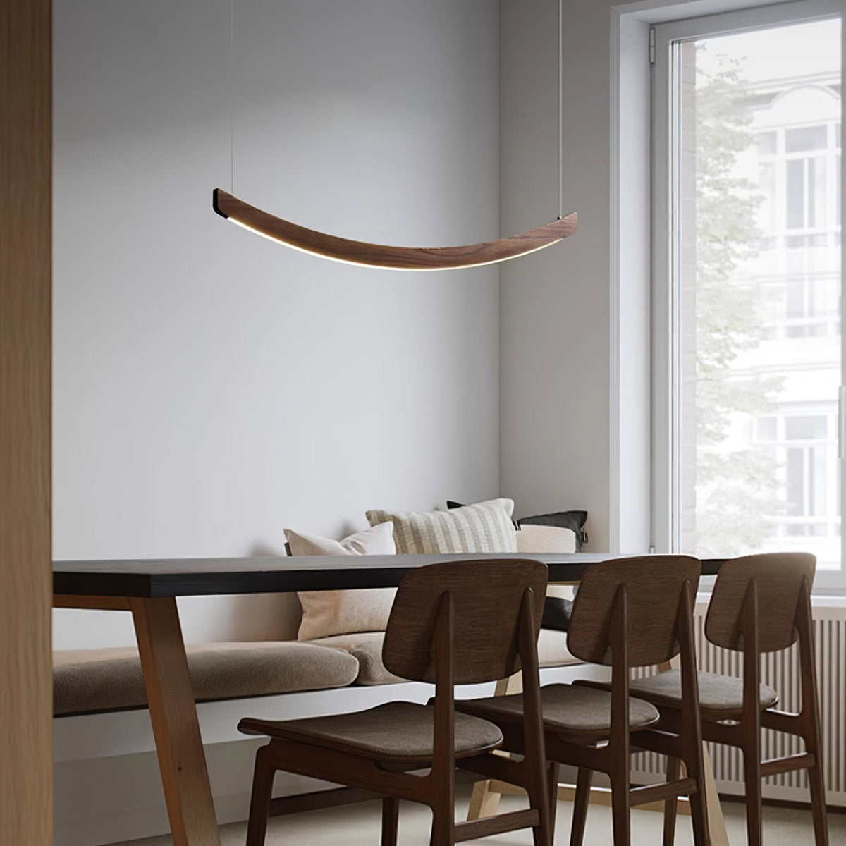 Felix Crescent Wood LED Pendant Light - product view 3