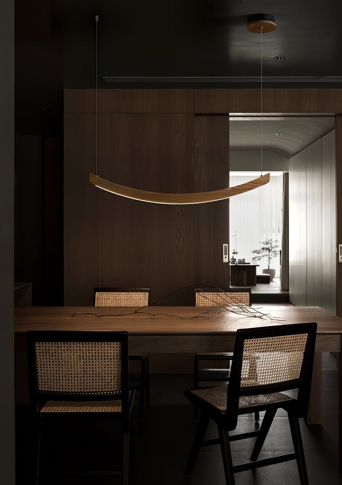 Felix Crescent Wood LED Pendant Light - product view 4