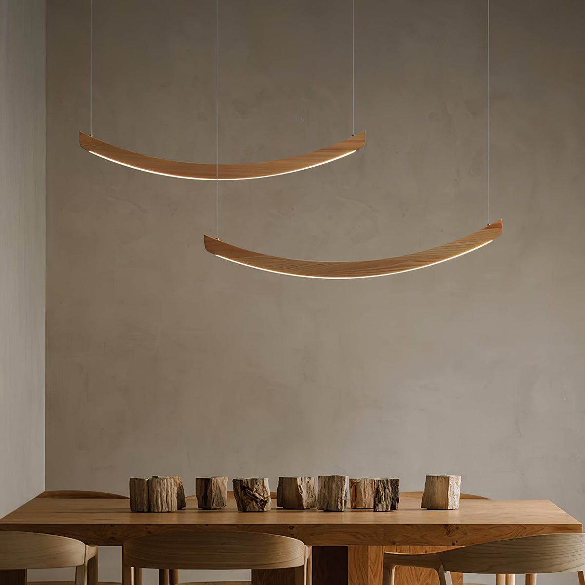 Felix Crescent Wood LED Pendant Light - product view 9