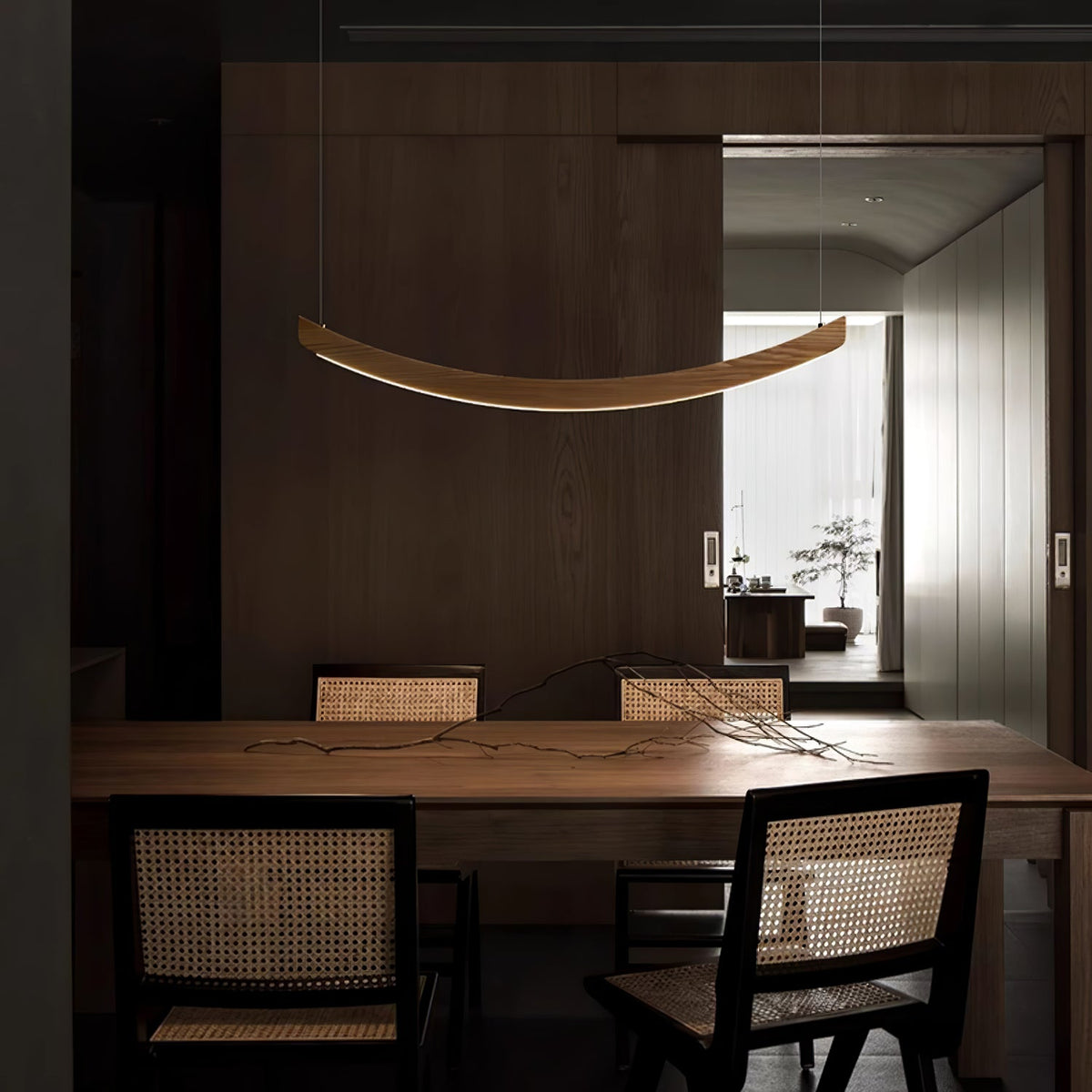 Felix Crescent Wood LED Pendant Light - product view 11