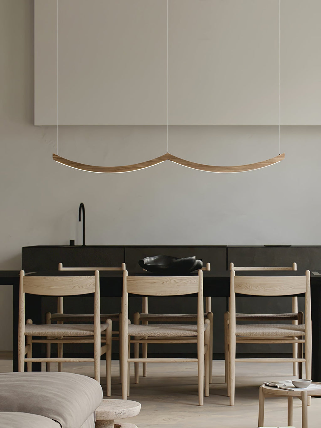 Felix Crescent Wood LED Pendant Light - product view 12