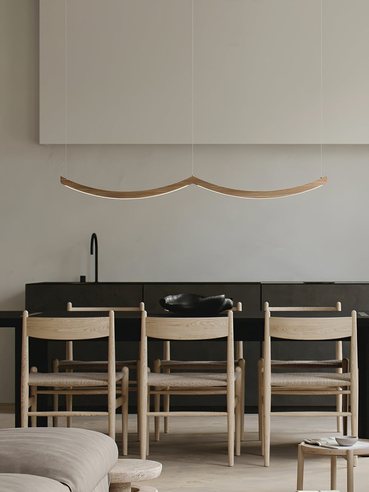 Felix Crescent Wood LED Pendant Light - product view 12