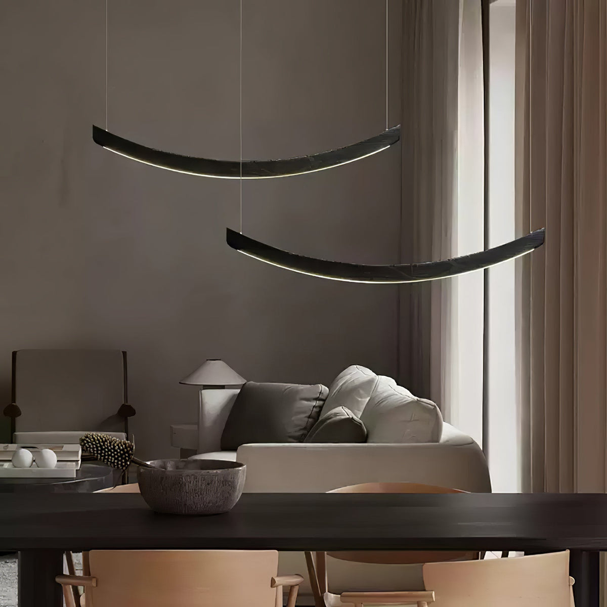 Felix Crescent Wood LED Pendant Light - product view 17
