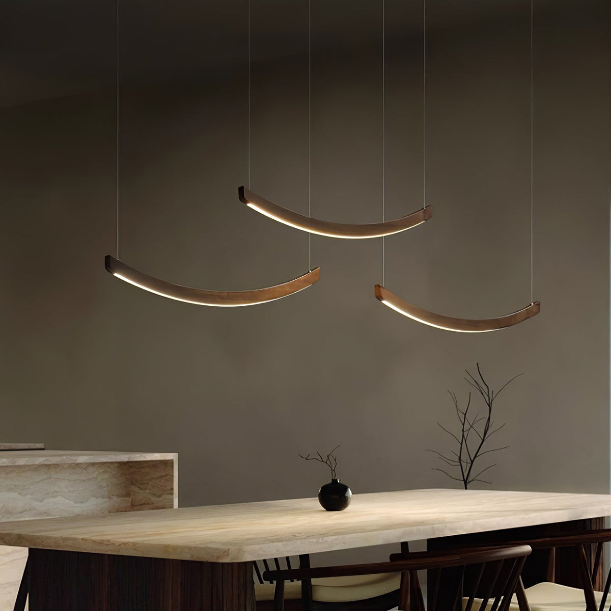 Felix Crescent Wood LED Pendant Light - product view 21