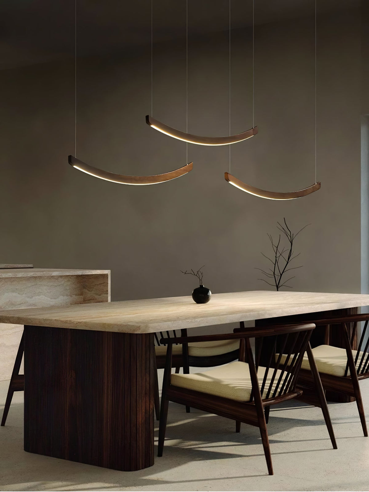Felix Crescent Wood LED Pendant Light - product view 29
