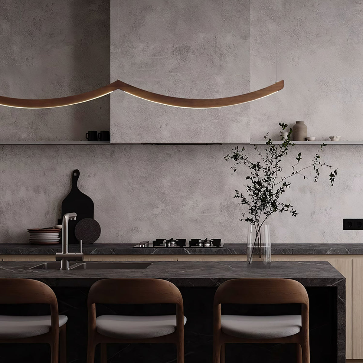 Felix Crescent Wood LED Pendant Light - product view 42