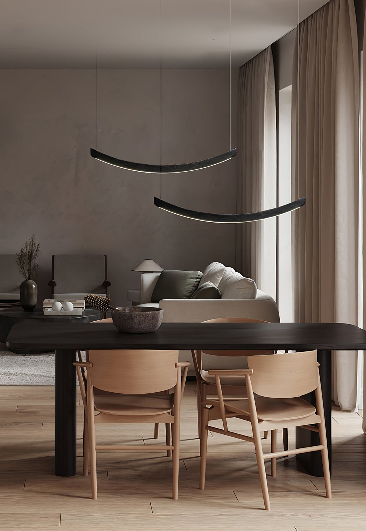 Felix Crescent Wood LED Pendant Light - product view 43