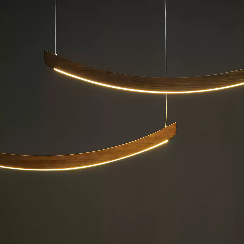 Felix Crescent Wood LED Pendant Light - product view 45