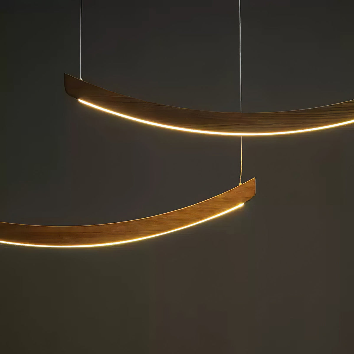 Felix Crescent Wood LED Pendant Light - product view 45