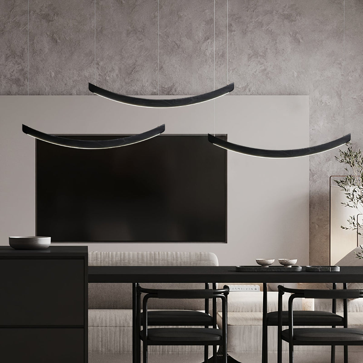 Felix Crescent Wood LED Pendant Light - product view 46