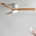 Nordic Solid Wood Ceiling Fan with LED Light