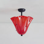 Fiorelle Bloom Glass Ceiling Light — Black & Red