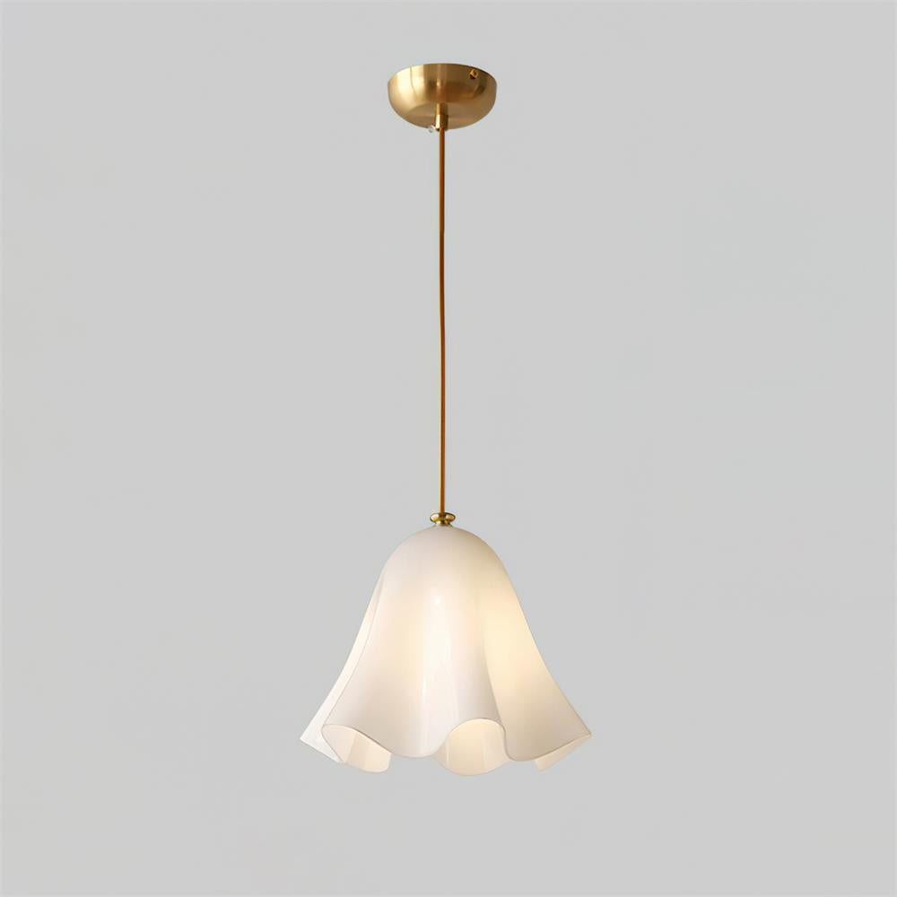 Fiorelle Bloom Glass Pendant Lamp — Without beads / White