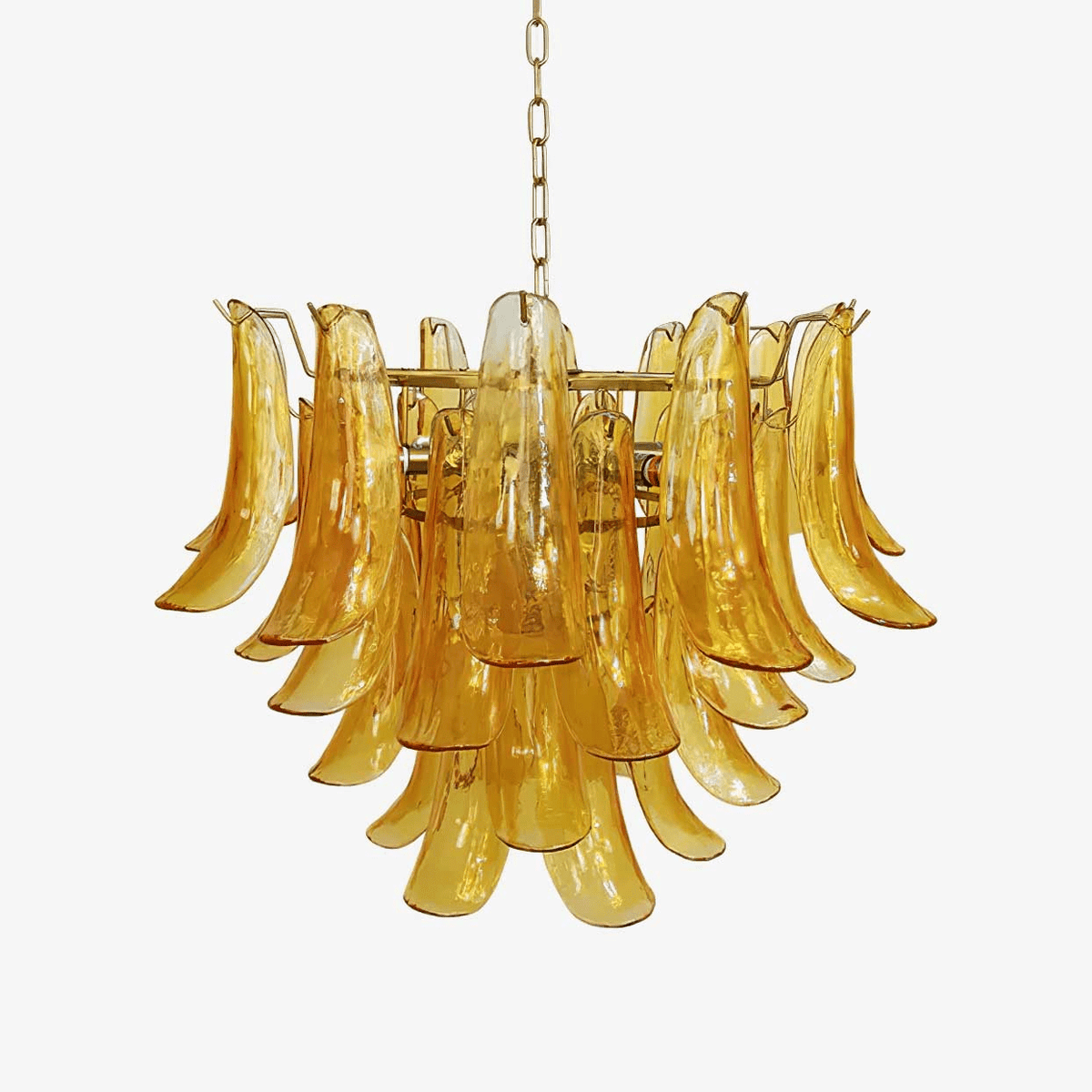 Fioren Tiered Glass Leaf Chandelier — product detail 1