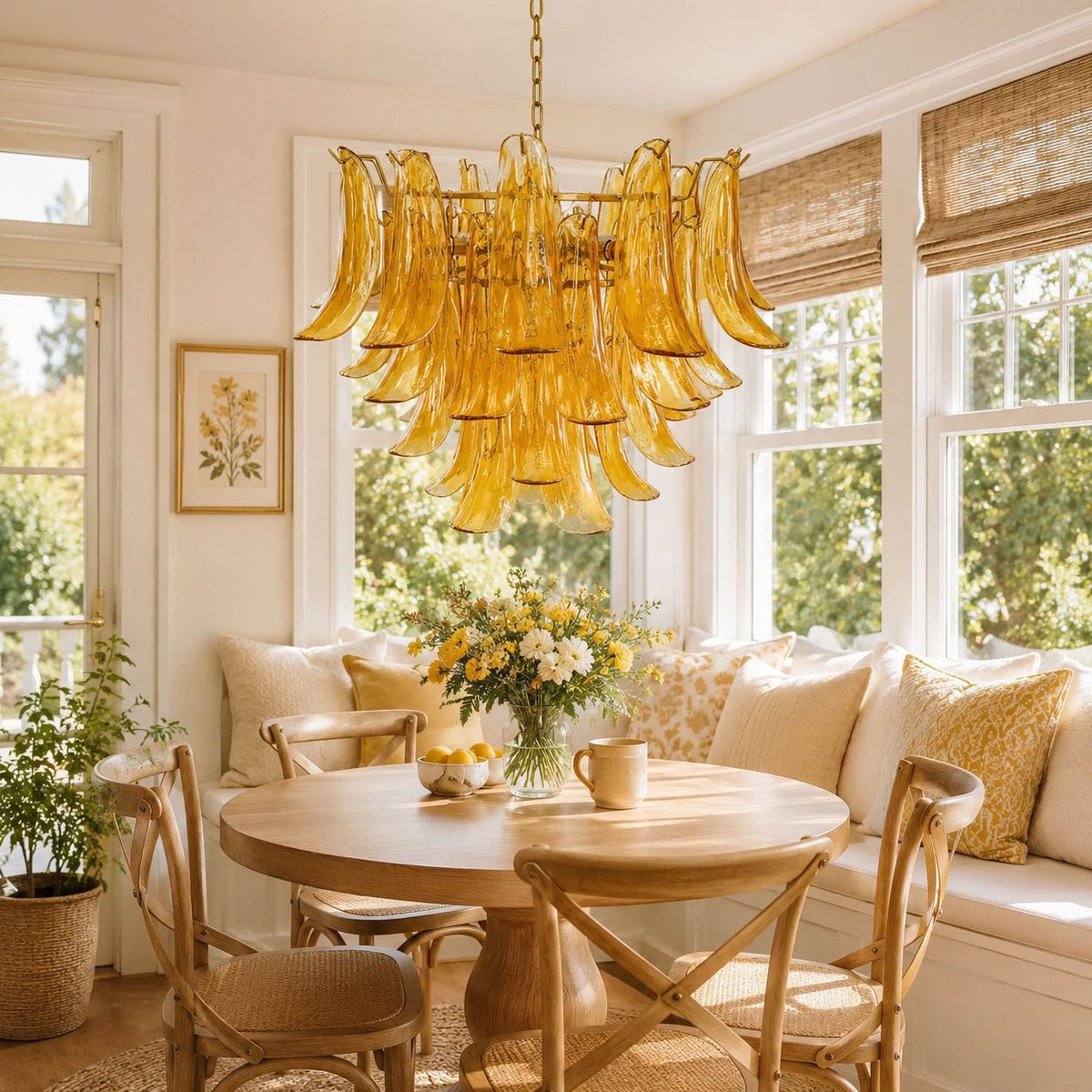 Fioren Tiered Glass Leaf Chandelier — product detail 44