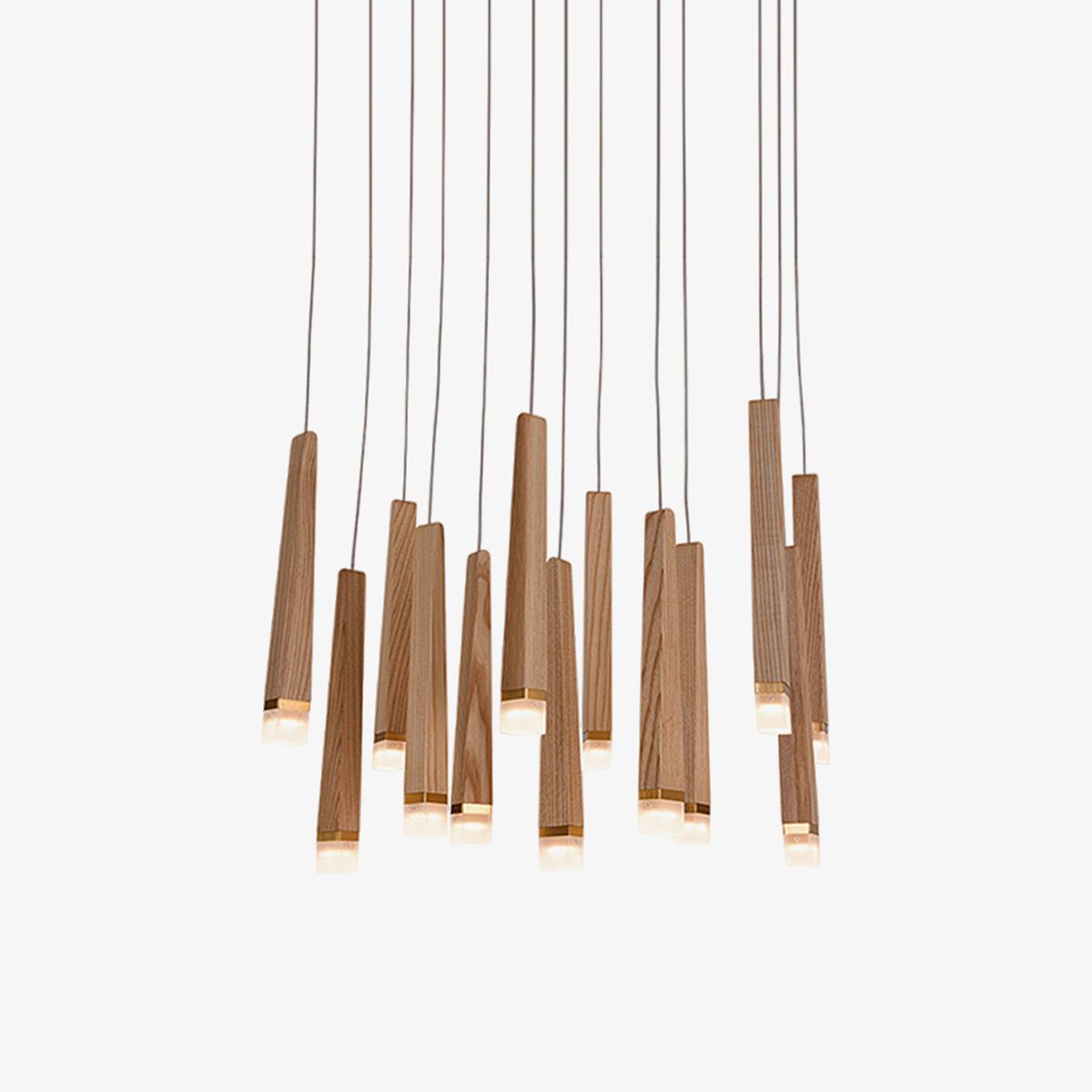 Firewood Stick Wood LED Cluster Chandelier - product view 1