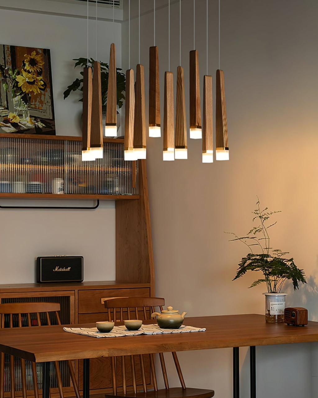 Firewood Stick Wood LED Cluster Chandelier - product view 2