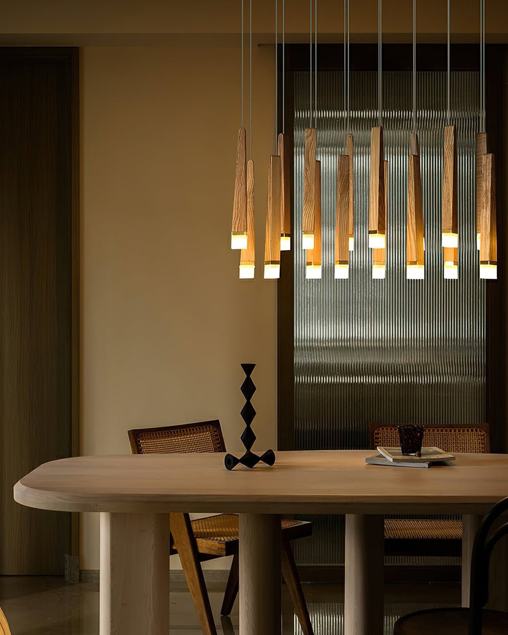 Firewood Stick Wood LED Cluster Chandelier - product view 7
