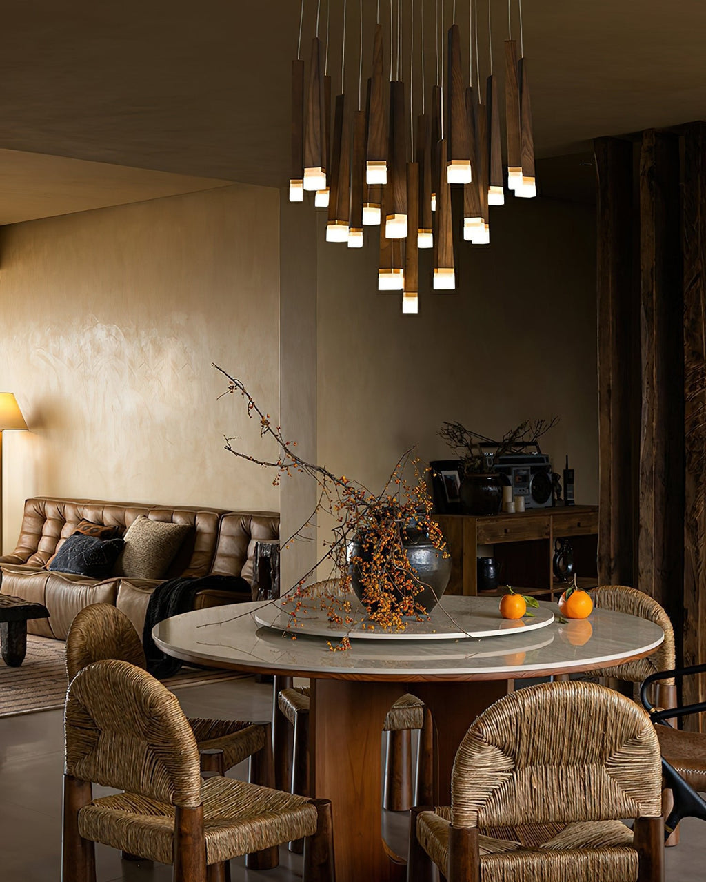 Firewood Stick Wood LED Cluster Chandelier - product view 9