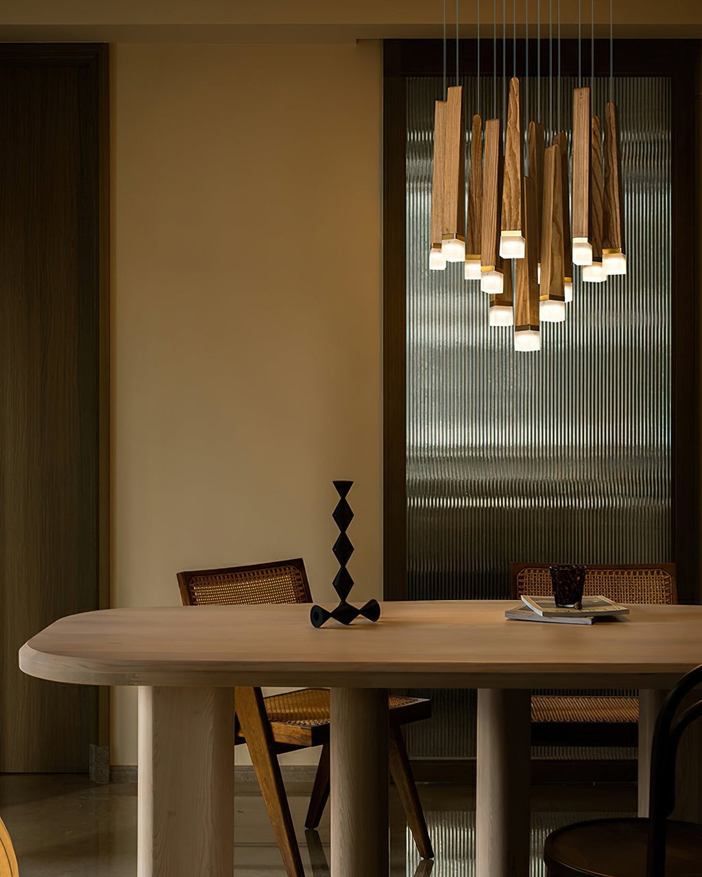 Firewood Stick Wood LED Cluster Chandelier - product view 10