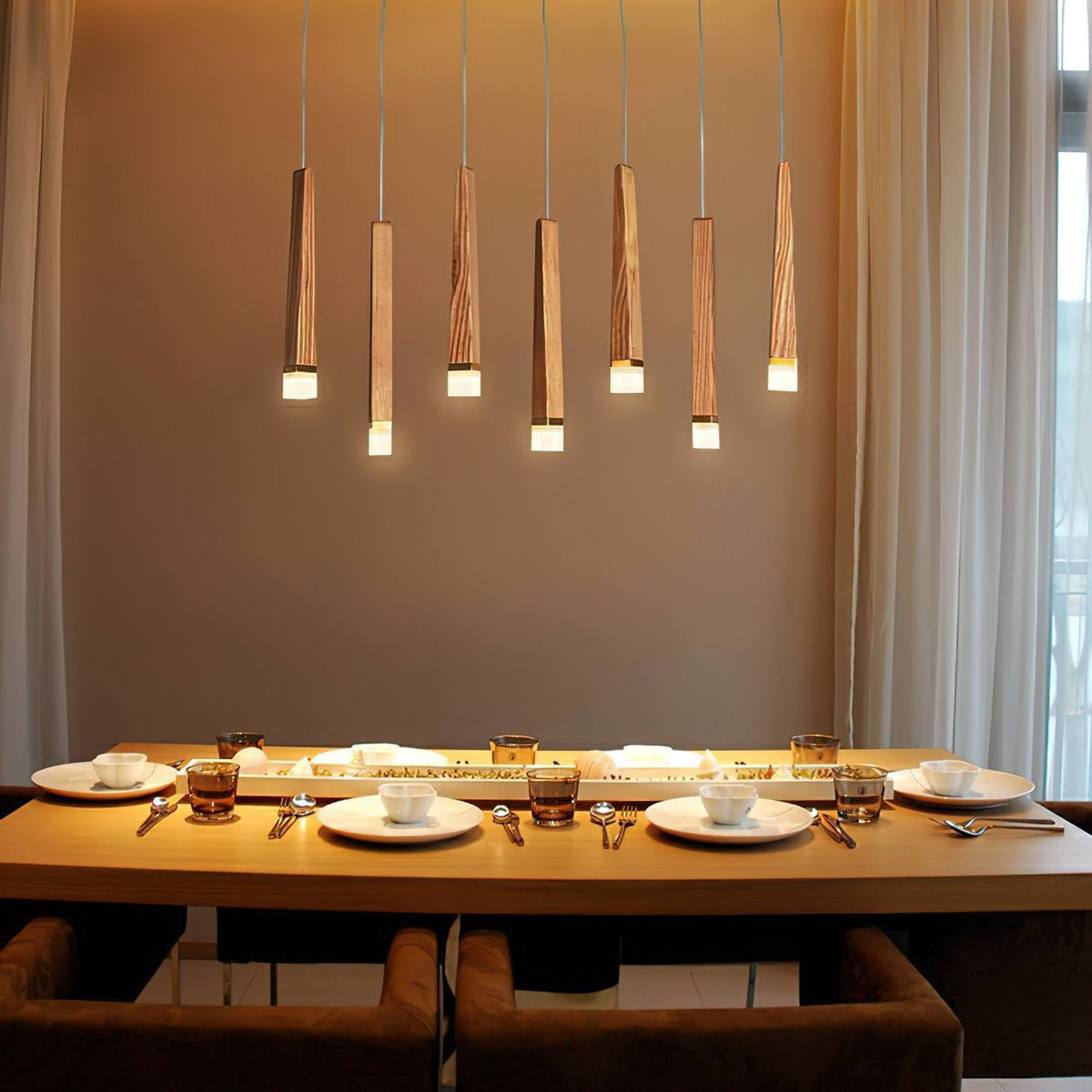 Firewood Stick Wood LED Cluster Chandelier - product view 12