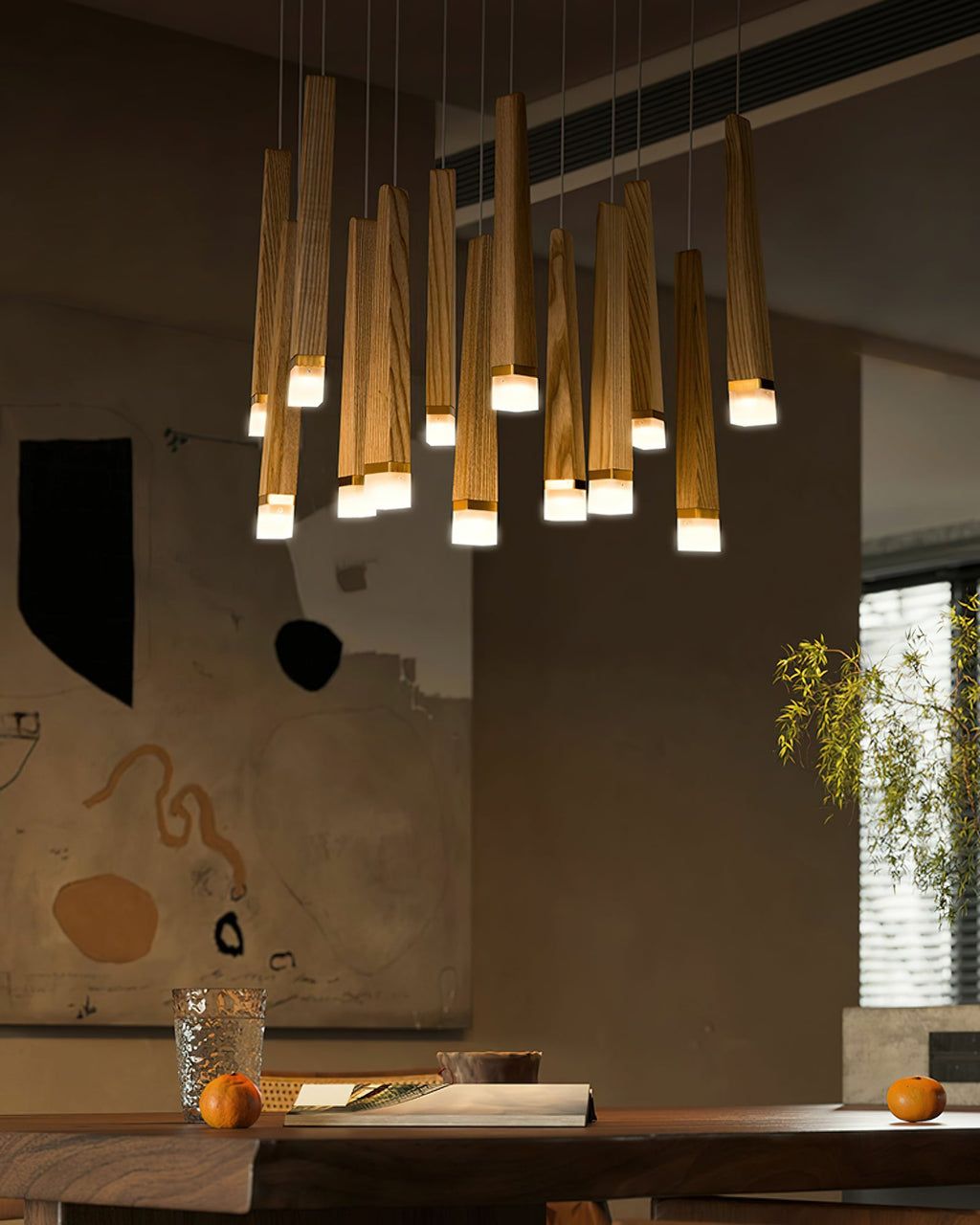 Firewood Stick Wood LED Cluster Chandelier - product view 18