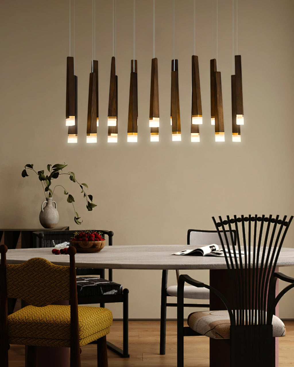 Firewood Stick Wood LED Cluster Chandelier - product view 20