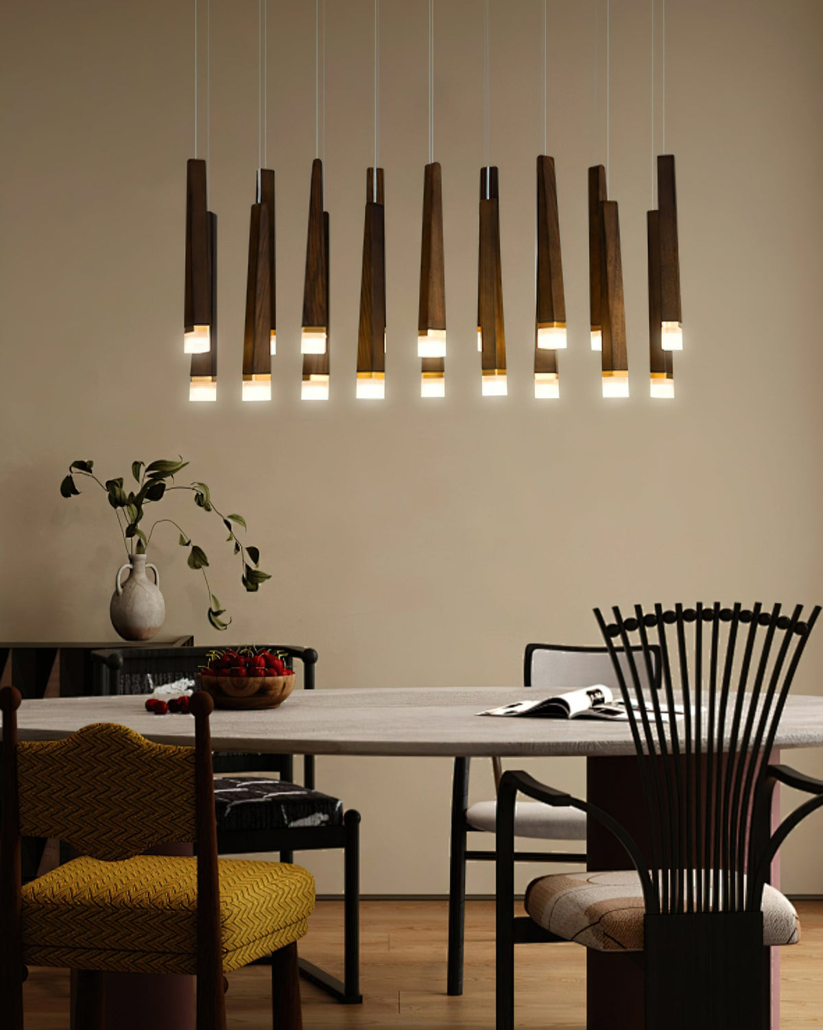 Firewood Stick Wood LED Cluster Chandelier - product view 20