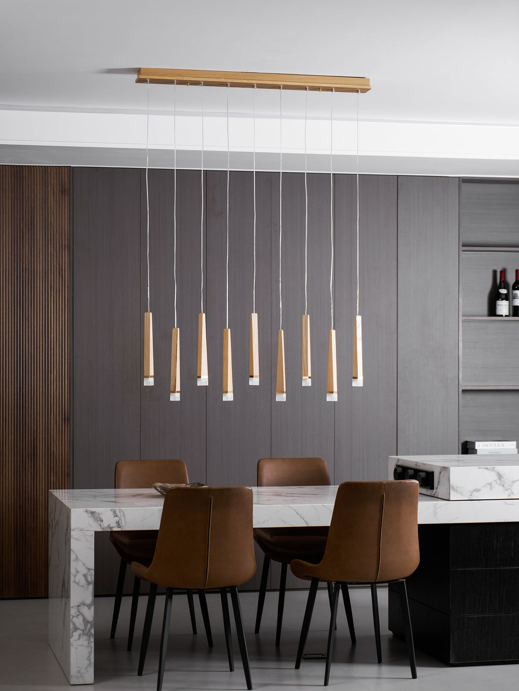 Firewood Stick Wood LED Cluster Chandelier - product view 83