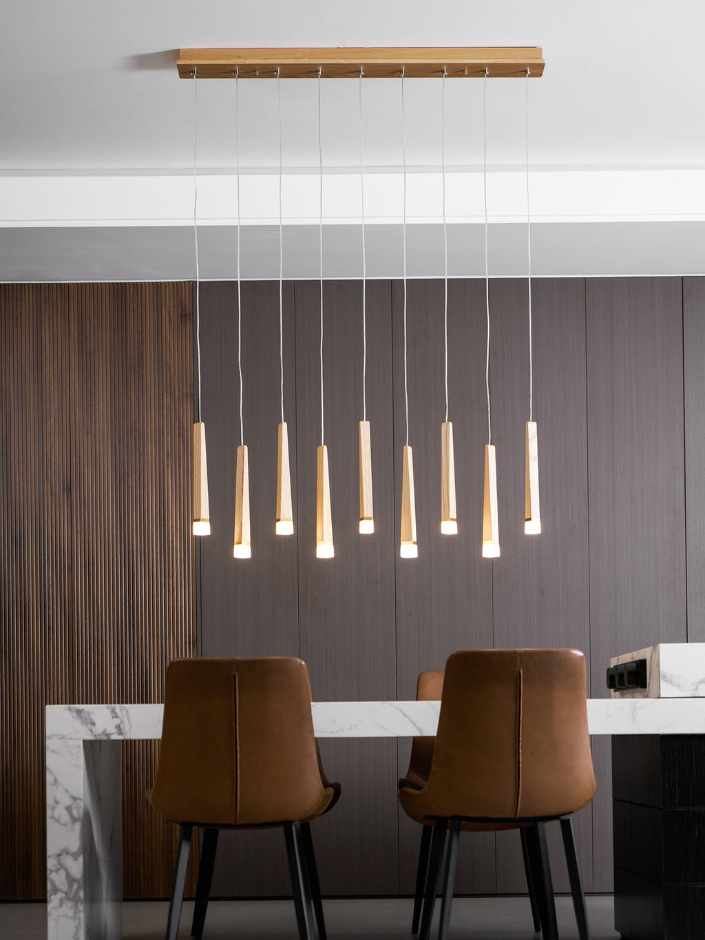 Firewood Stick Wood LED Cluster Chandelier - product view 86