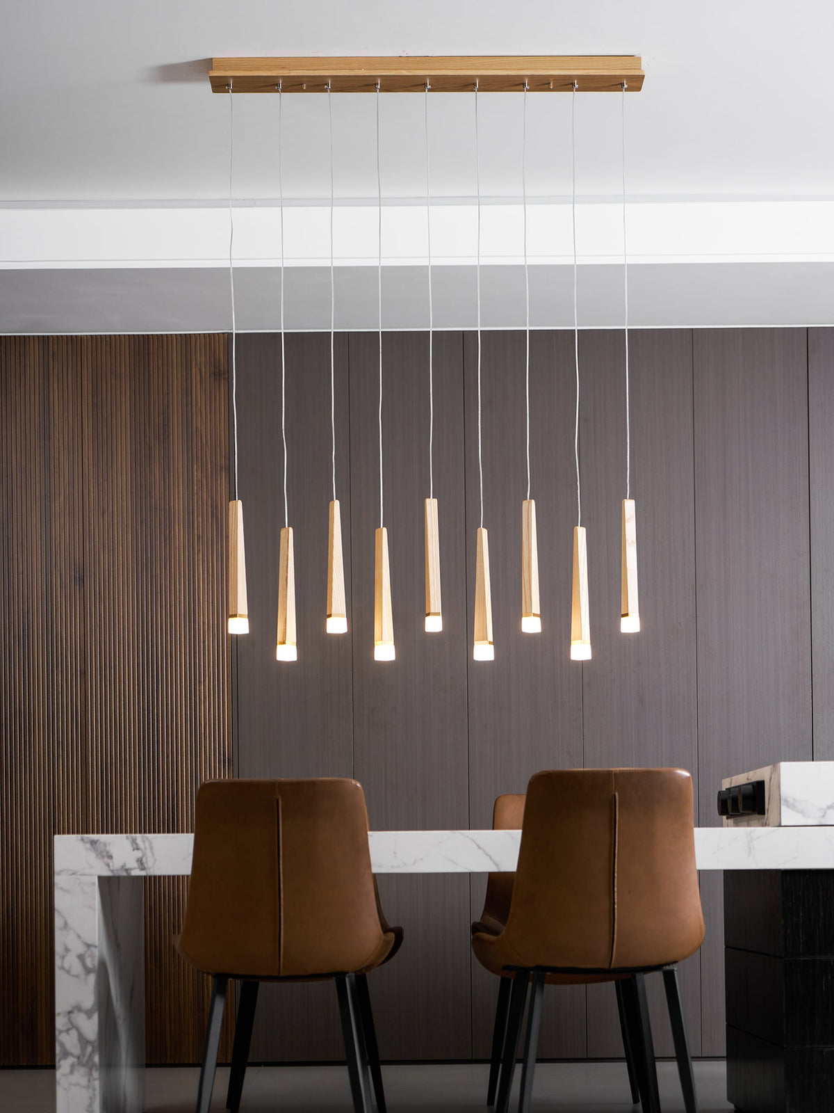 Firewood Stick Wood LED Cluster Chandelier - product view 86