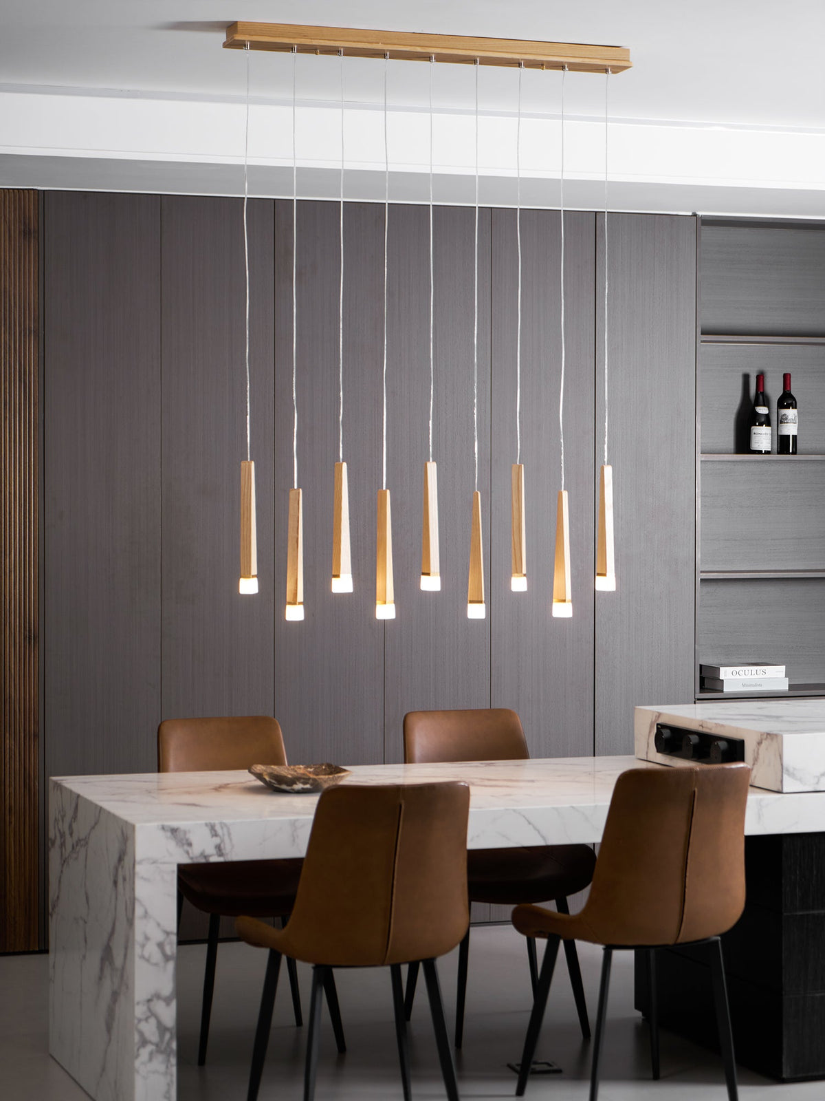 Firewood Stick Wood LED Cluster Chandelier - product view 87