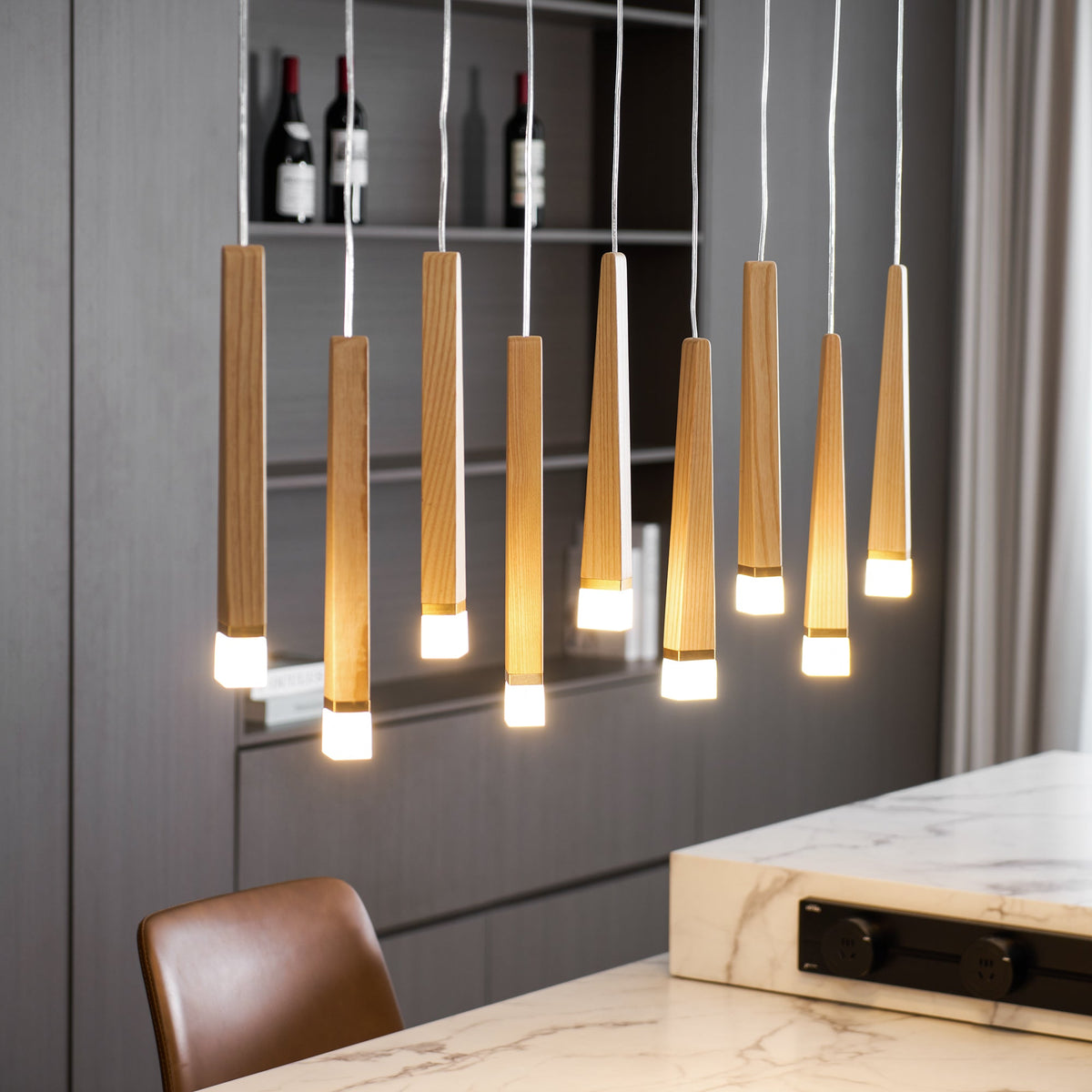 Firewood Stick Wood LED Cluster Chandelier - product view 92