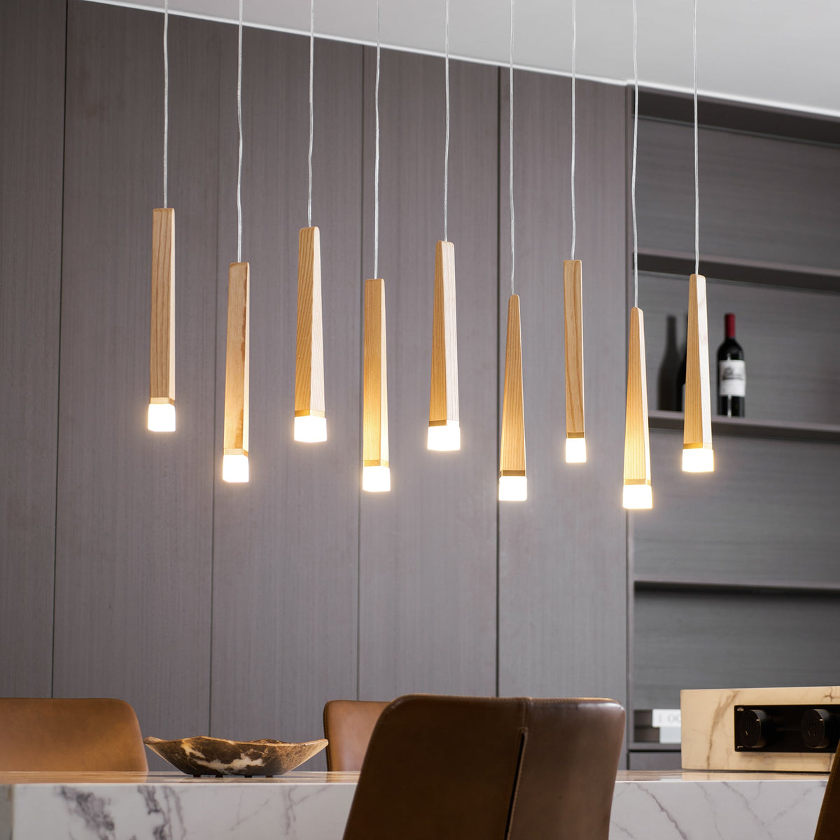 Firewood Stick Wood LED Cluster Chandelier - product view 93