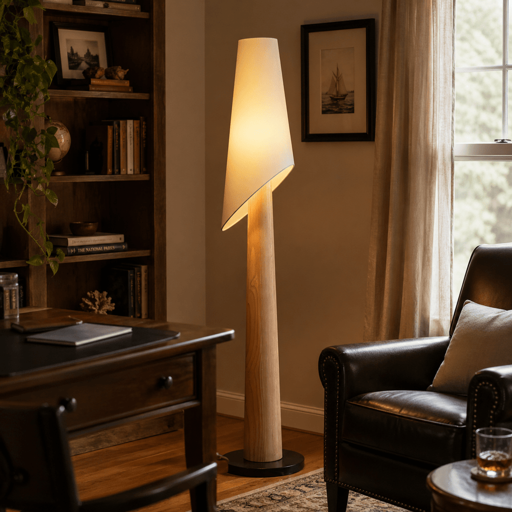 Flag Wood and Fabric Floor Lamp — design and interior detail 2