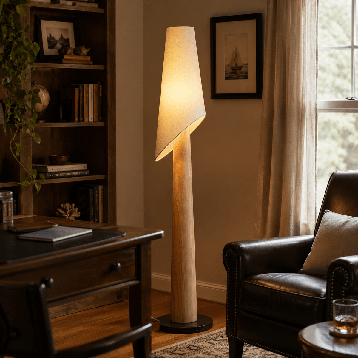Flag Wood and Fabric Floor Lamp — design and interior detail 2