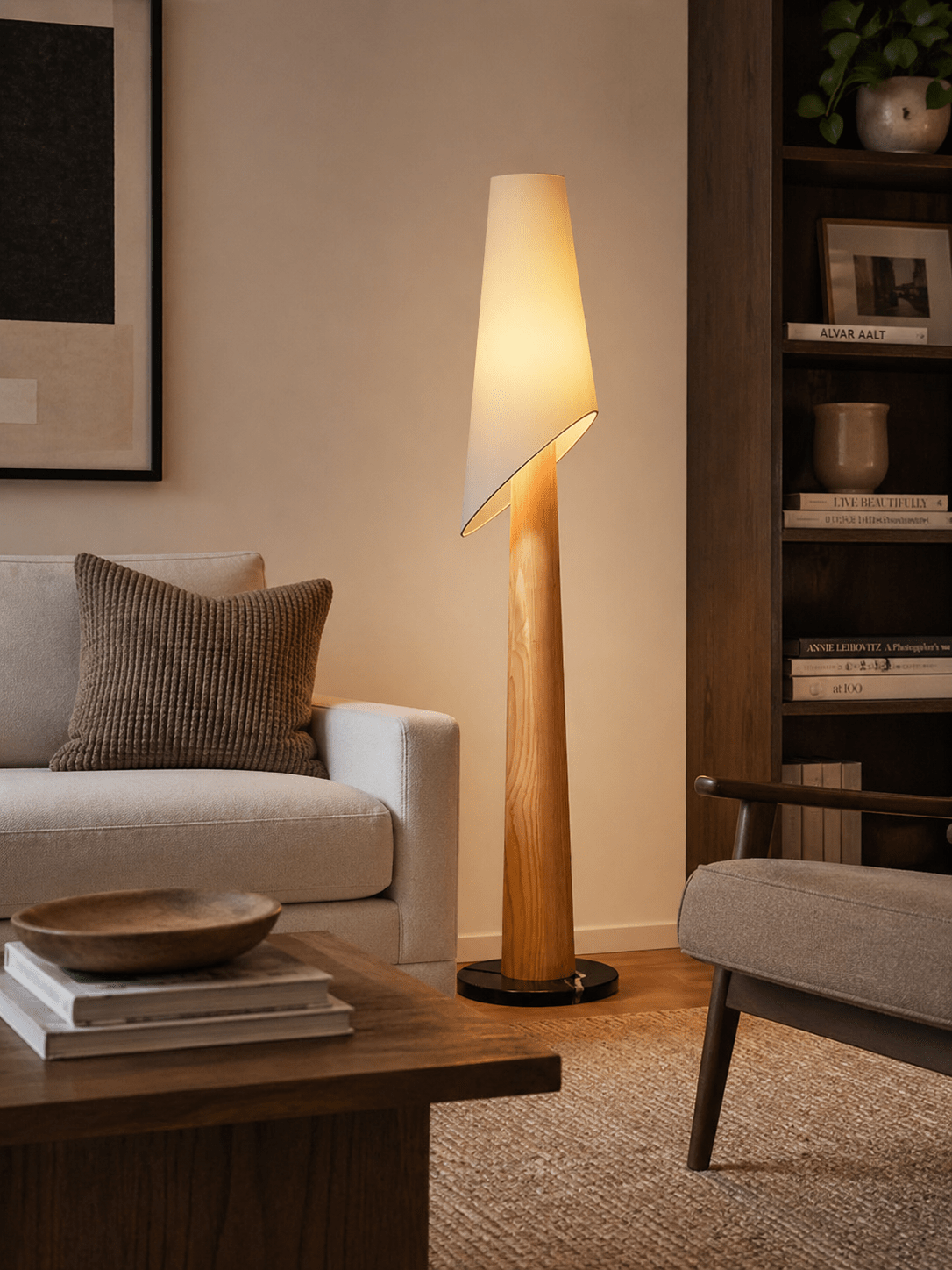 Flag Wood and Fabric Floor Lamp — design and interior detail 3