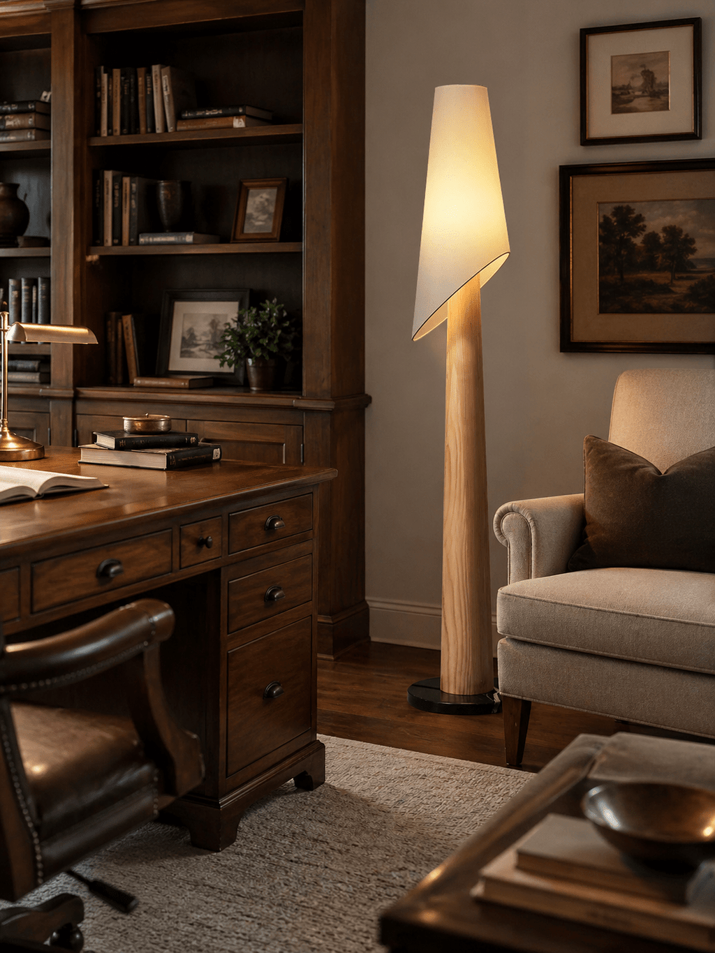Flag Wood and Fabric Floor Lamp — design and interior detail 6