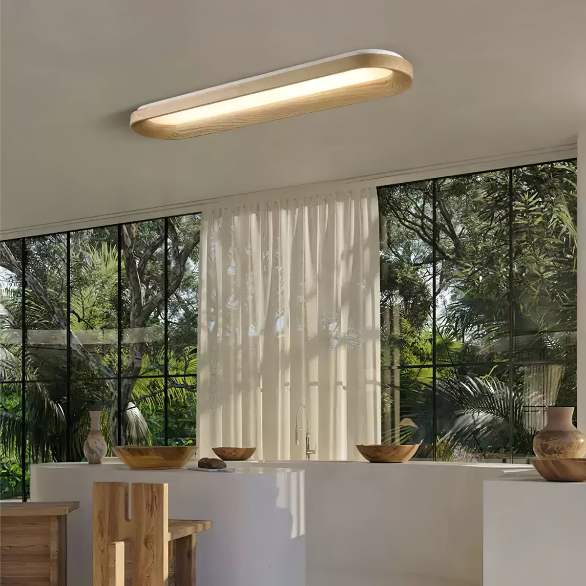 Flowing Cloud Wood LED Ceiling Light - product view 2