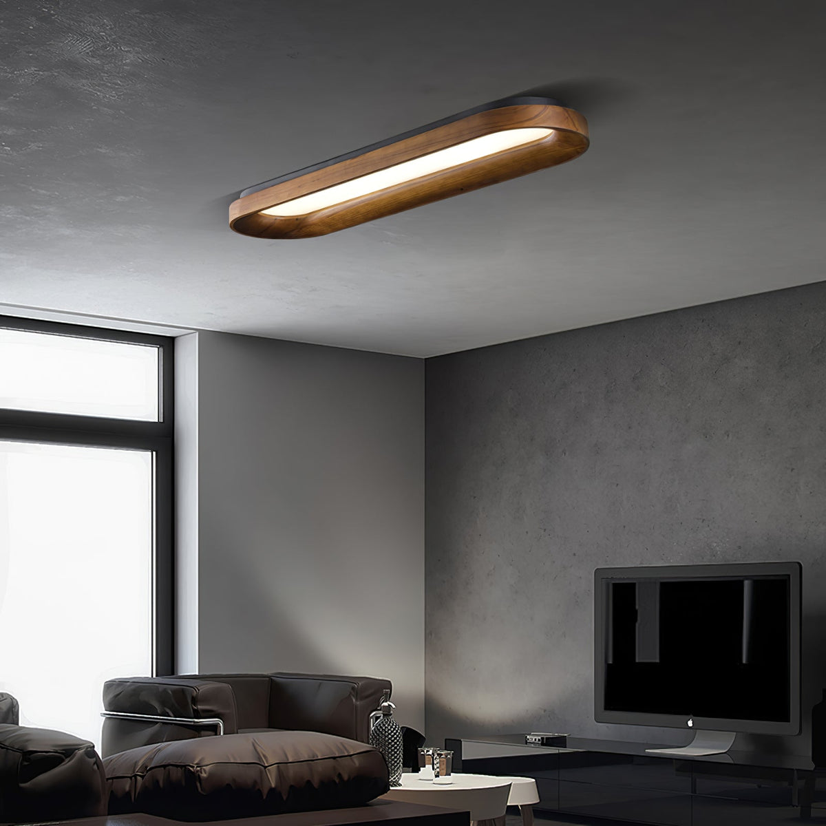 Flowing Cloud Wood LED Ceiling Light - product view 3