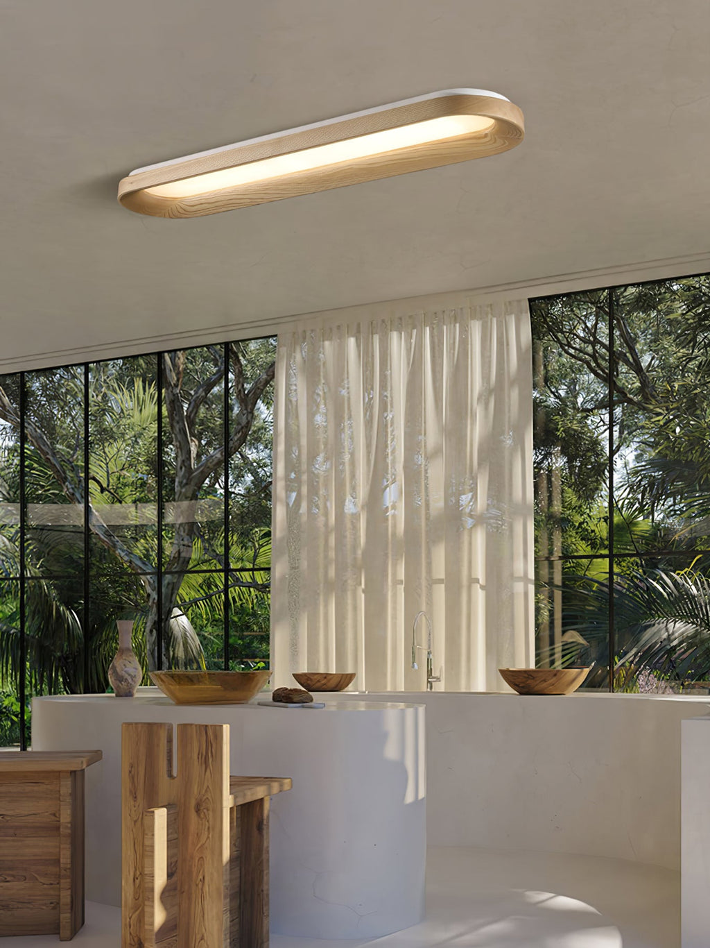 Flowing Cloud Wood LED Ceiling Light - product view 14