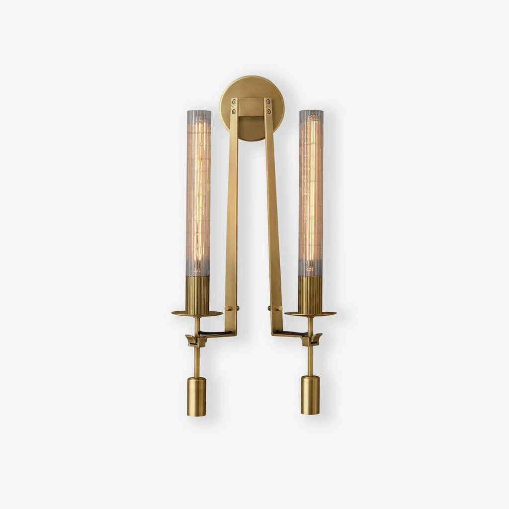Fontanelle Ribbed Glass Wall Sconce – wall sconce view 1