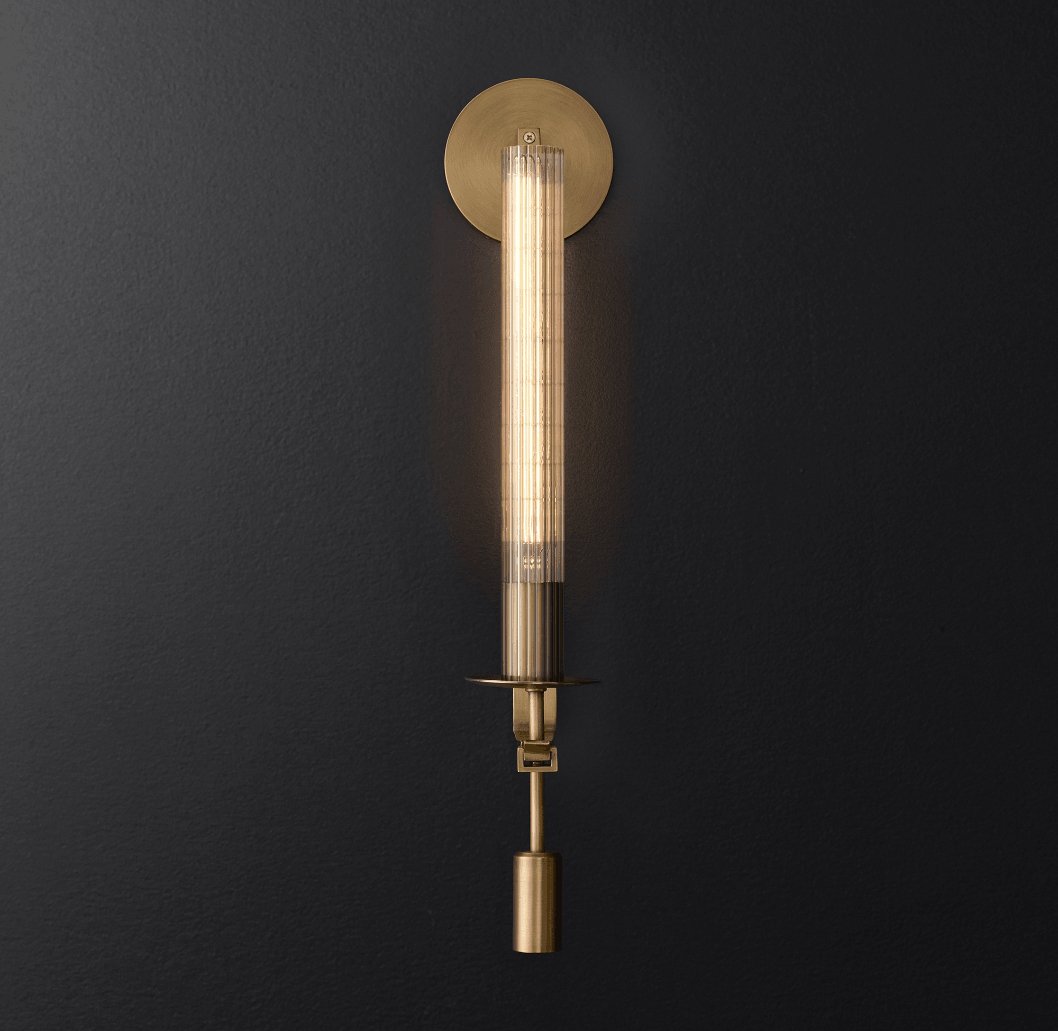 Fontanelle Ribbed Glass Wall Sconce – wall sconce view 17
