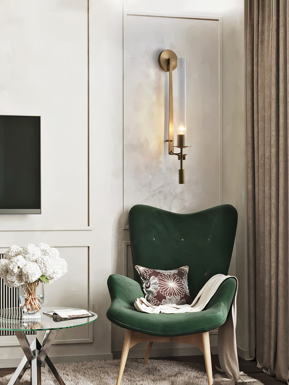 Fontanelle Ribbed Glass Wall Sconce – wall sconce view 77