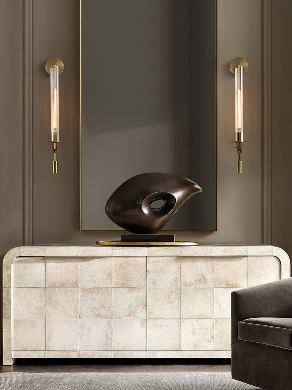 Fontanelle Ribbed Glass Wall Sconce – wall sconce view 82