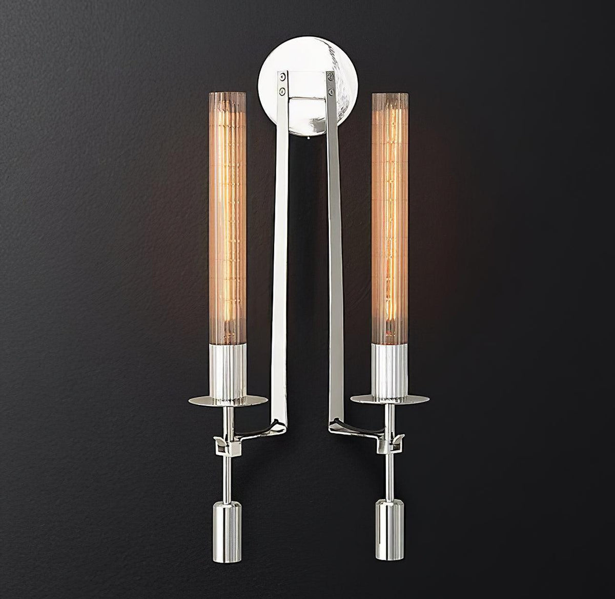 Fontanelle Ribbed Glass Wall Sconce – wall sconce view 91