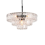 Glacelle Tiered Textured Glass Chandelier — Clear & Black
