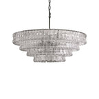 Glacelle Tiered Textured Glass Chandelier — Clear & Black
