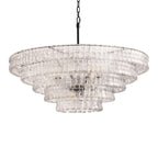 Glacelle Tiered Textured Glass Chandelier — Clear & Black