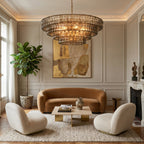 Glacelle Tiered Textured Glass Chandelier — product detail 26